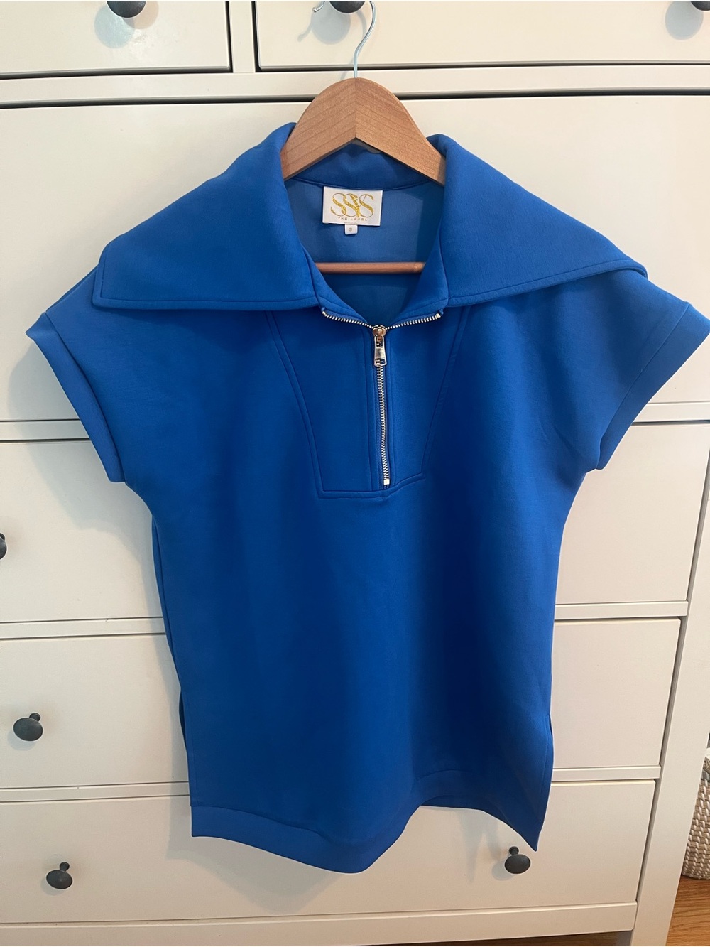 SSYS Royal Blue Half-Zip Short Sleeve Top